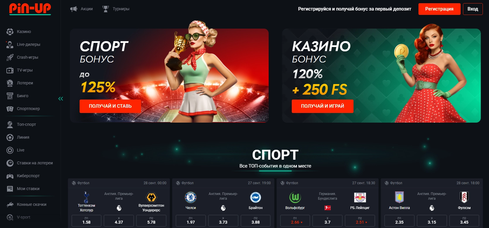 Игровой каталог и структура платформы Pin Up